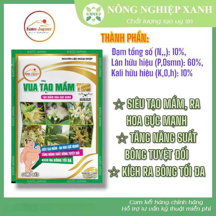 Phân Bón Hỗn Hợp NPK 10-60-10 gói 250gr